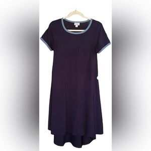 LULAROE Navy Blue High/Low Short Sleeved Dress, Size XXS, EUC